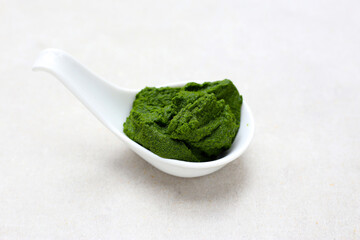 Wolffia,water meal, the world’s smallest flowering plant, edible and rich in protein.