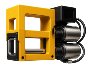 High-speed strapping machine with dual motor operation and PLC control for a large-scale manufacturing plant