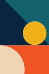 Modern clean flat color geometric shapes background design with vibrant cmyk palette