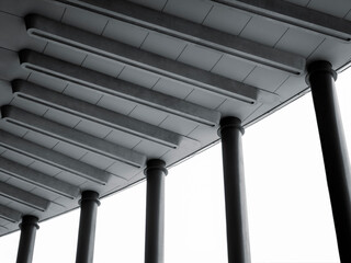 Architecture details Columns in row Ceiling curve Building structure Abstract background