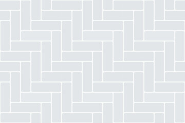 Block herringbone light grey tiles seamless pattern. Natural stone design. Vector.
