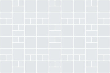 Modular tile seamless pattern. Square and rectangular shapes. Grey design. Vector.