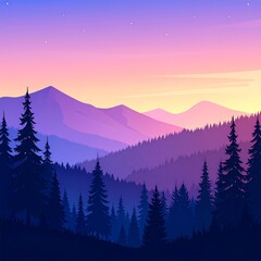 Colorful mountain range at sunrise