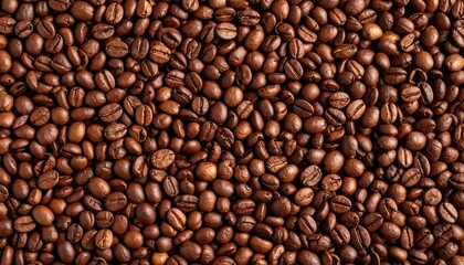 Fototapeta premium Aromatic coffee bean abundance creates a rich textured background, inviting warmth and energy