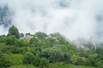 mountain landscape with clouds