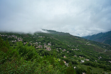 mountain landscape with clouds