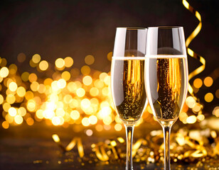 Celebration toast with champagne