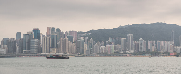 Fototapeta premium Scenery of Victoria Harbor of Hong Kong city