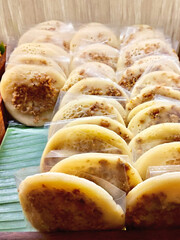 Rows of Traditional Indonesian Pancakes, Kue Serabi
