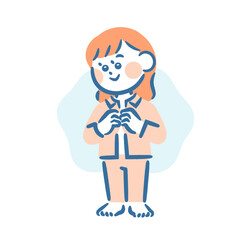 A girl changing into pajamas alone