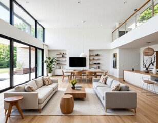 modern interiors benefit from open plan designs by blending functional zones into one seamless space promoting simplicity natural light flow and an uncluttered aesthetic with clean lines.