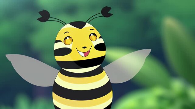 Cheerful Cartoon Bee Character Illustration for Children's Books and Education