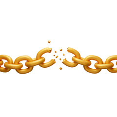 Fototapeta premium Broken Golden Chain: Symbol of Freedom, Release, and the End of Bondage