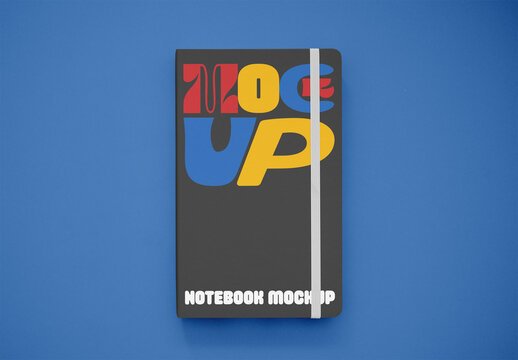 Cover Notebook Mockup. Background color change available.