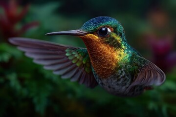 Obraz premium Vibrant Hummingbird in Flight Detailed Isolated PNG set with Transparent Background