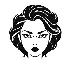Elegant woman silhouette, female vector, beauty salon logo, lady face outline, stylish girl head design	