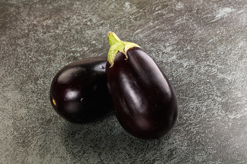 Raw ripe organic eggplant vegetable