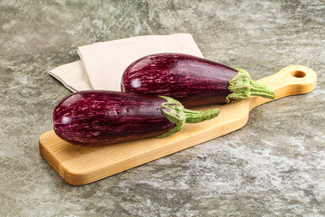 Fresh ripe two graffiti eggplant