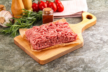 Raw uncooked red minced meat