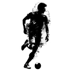 Black silhouette of a football player on white background.