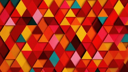 Abstract geometric pattern of overlapping triangles in vibrant colors