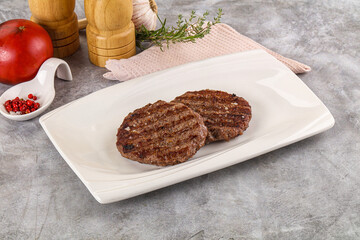 Grilled beef burger cutlet minced meat