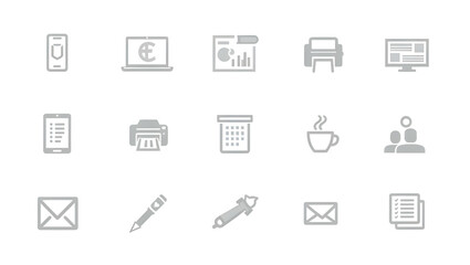Minimalist Vector Icon Set – Business, Office, and Communication Essentials
