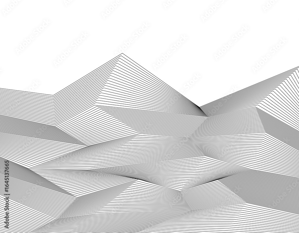 Poster white black color. linear background. design elements. poligonal lines. protective layer for banknot