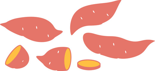 Sweet potato logo. Isolated sweet potato on white background. Yam 