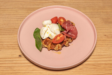 Waffles with a cookie Crushed speculoos: Belgian tradition with spices and a sandy texture on...