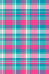 Vibrant pastel plaid pattern in pink, purple, and teal.  Perfect for textile design, fashion, websites, or scrapbooking.