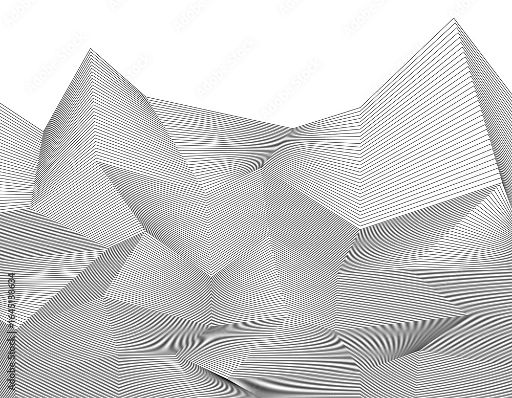 Poster white black color. linear background. design elements. poligonal lines. protective layer for banknot