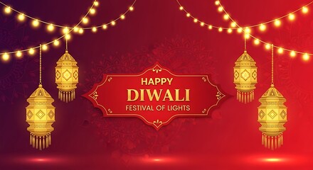 Celebrate the Glow of Diwali Festive Lanterns and Warm Lights Illuminate a Joyful Colorful Night in Indian Culture and