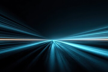 Abstract, futuristic road with light streaks