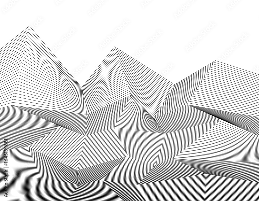 Poster white black color. linear background. design elements. poligonal lines. protective layer for banknot