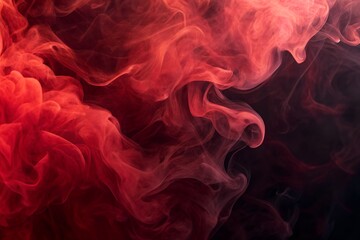 Obraz premium Abstract swirling red smoke against a deep black textured surface, perfect for gothic horror poster backgrounds, spooky Halloween visuals, and dark fantasy art.