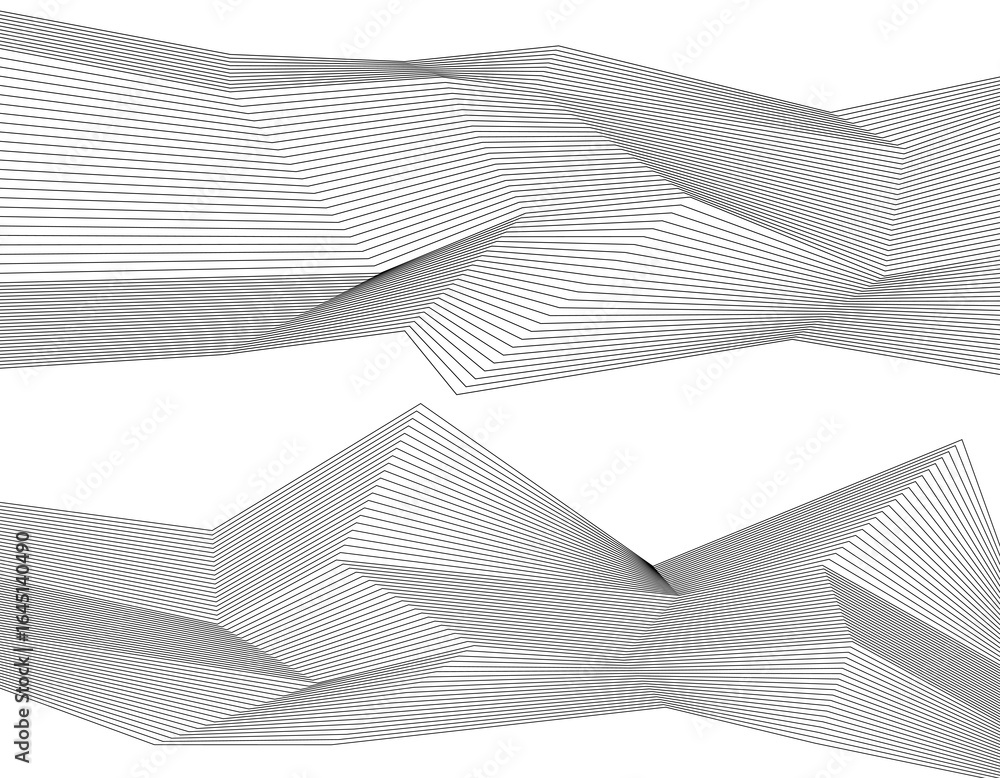 Poster white black color. linear background. design elements. poligonal lines. protective layer for banknot