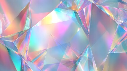 Holographic prism reflection in a banner background