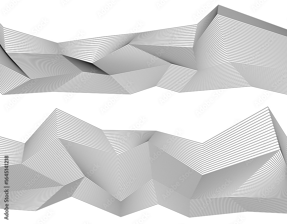 Poster white black color. linear background. design elements. poligonal lines. protective layer for banknot