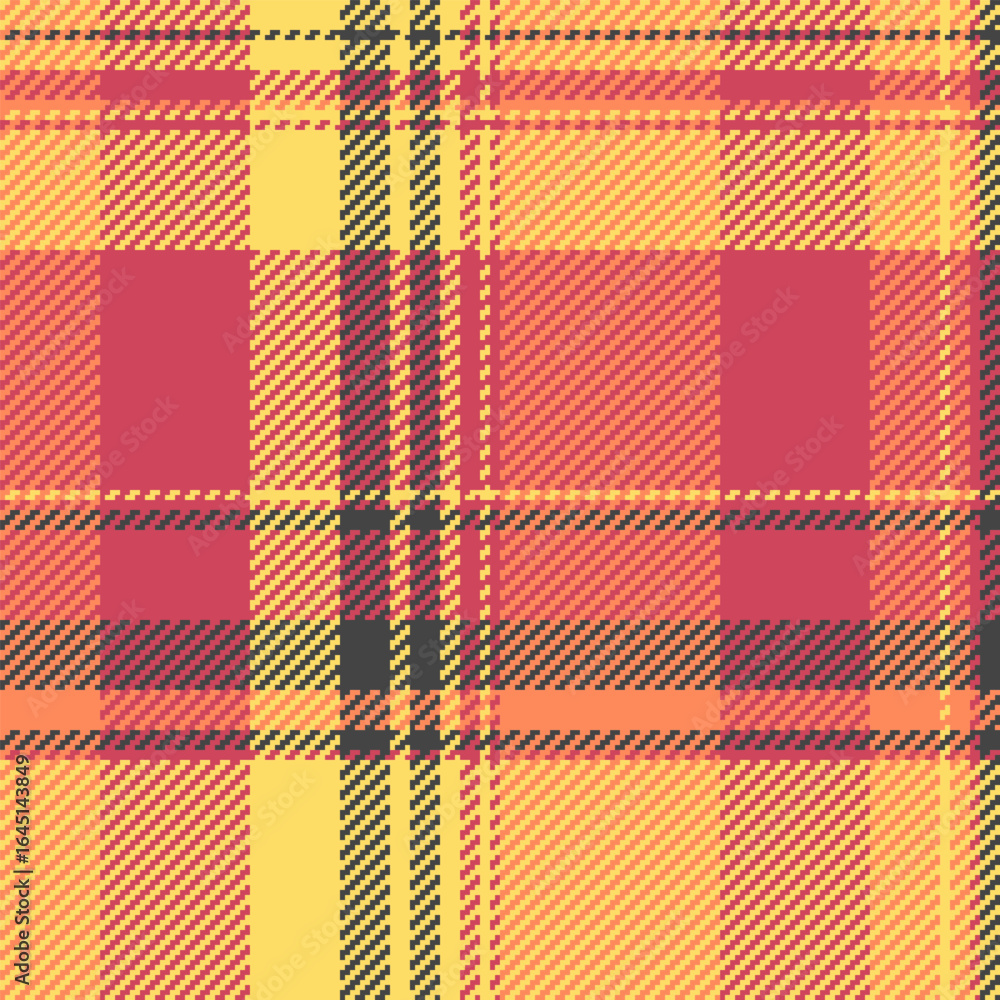 Poster vibrant plaid pattern with intersecting lines creating a warm, textured effect. use for backgrounds,