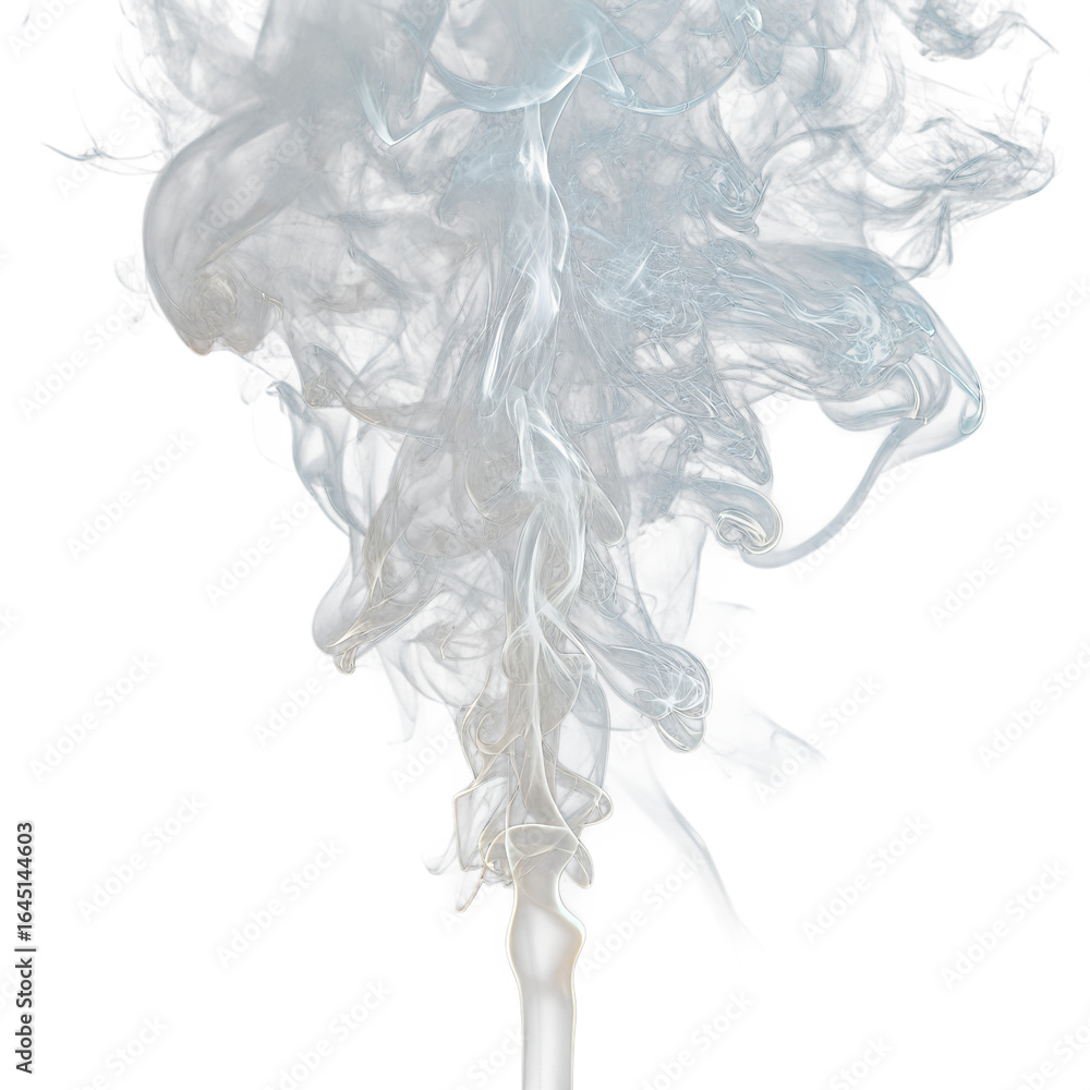 Aufkleber abstract swirling smoke wisps creating an ethereal and delicate pattern, isolated on a transparent b