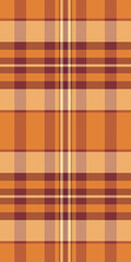 Home check plaid background, veil pattern fabric vector. Industrial textile tartan seamless texture in red and orange colors.
