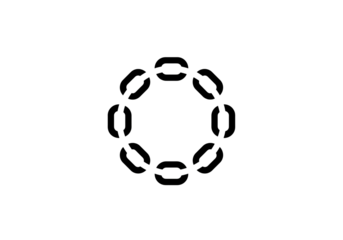 Abstract Black and White Circular Pattern Geometric Design Element on transparent background