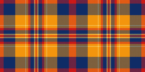 Vibrant autumnal plaid pattern.  Perfect for textile design, fall fashion, or seasonal branding. This seamless texture evokes warmth and tradition, offering a bold and stylish visual.