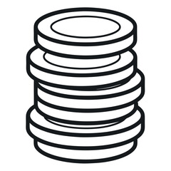 Vector art of stack of coins icon isolated on white background