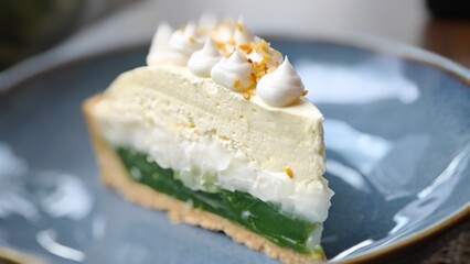Pandanus pudding with coconut cream tart.