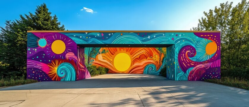 NFT community mural painted by decentralized contributors crowdsourced art