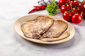 Boiled beef tomgue slices appetizer