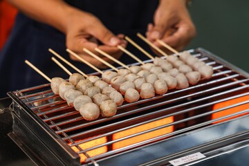 Grilled Meatballs on Skewers
