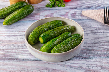 Homemade lightly salted cucumbers snack